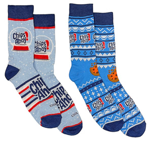 NABISCO CHIPS AHOY COOKIES Men’s CHRISTMAS 2 Pairs of Socks COOL SOCKS Brand - Novelty Socks for Less