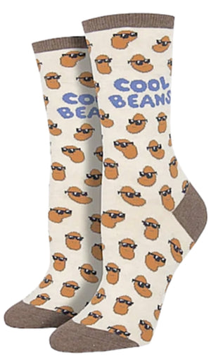 SOCKSMITH Brand Ladies COFFEE BEAN Socks ‘COOL BEANS’ - Novelty Socks for Less