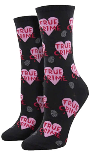 SOCKSMITH Brand Ladies VALENTINES DAY Socks With HEART ‘TRUE CRIME’ - Novelty Socks for Less