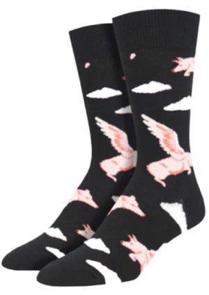 SOCKSMITH Brand Men’s FLYING PIGS Socks - Novelty Socks for Less