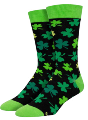 SOCKSMITH Brand Men’s ST. PATRICK’S DAY Socks WITH CLOVERS ALL OVER - Novelty Socks for Less