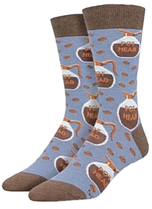 SOCKSMITH Brand Men’s COFFEE Socks ‘POT HEAD’ - Novelty Socks for Less