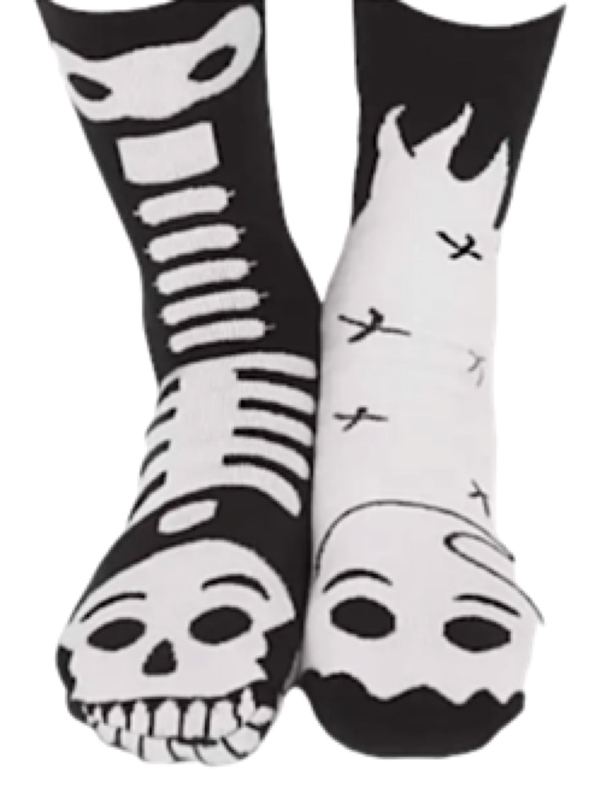 PALS SOCKS Brand GHOST & SKELETON TWEENS/ADULT Mismatched Socks GLOW IN THE  DARK | Novelty Socks And Slippers