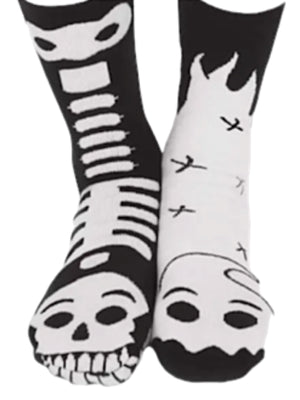 PALS SOCKS Brand GHOST & SKELETON TWEENS Mismatched Socks GLOW IN THE DARK - Novelty Socks for Less
