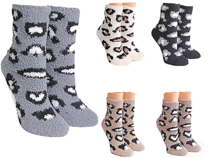 COZY PLUSH Ladies ANIMAL PRINT Socks