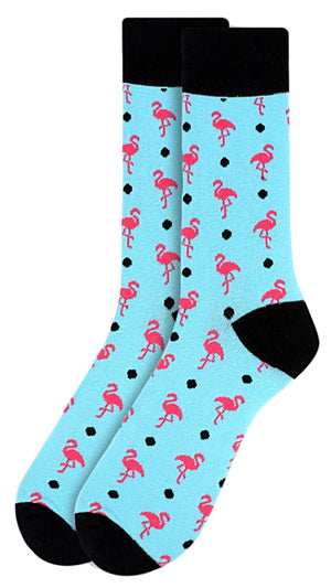 PARQUET BRAND MEN’S PINK FLAMINGOS SOCKS (CHOOSE COLOR) - Novelty Socks for Less