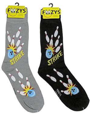 FOOZYS BRAND MEN’S 2 PAIR OF BOWLING SOCKS - Novelty Socks for Less