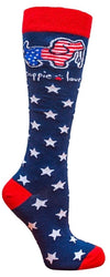PUPPIE LOVE BY SOCKS N SOCKS Brand Adult Knee High Socks USA PUP - Novelty Socks for Less