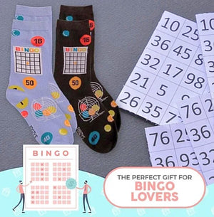 FOOZYS Ladies 2 Pair BINGO BOARD GAME Socks - Novelty Socks for Less