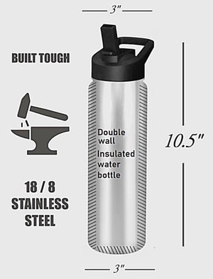 CHOCOLATE LABRADOR Dog Stainless Steel 24 Oz. Water Bottle SERENGETI Brand By E&S Pets - Novelty Socks for Less