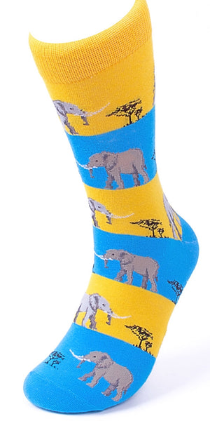 PARQUET Brand Men’s ELEPHANTS Socks - Novelty Socks for Less