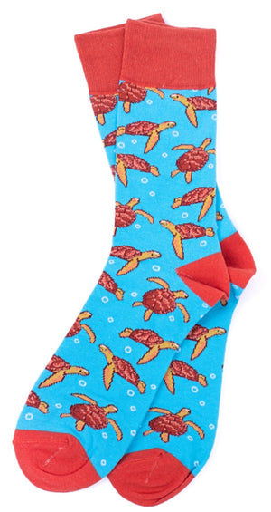 PARQUET Brand Men’s SEA TURTLES Socks - Novelty Socks for Less