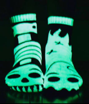 PALS SOCKS Brand Unisex GHOST & SKELETON Mismatched Gripper Bottom Socks (CHOOSE SIZE) - Novelty Socks for Less