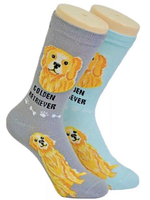 FOOZYS Ladies 2 Pair GOLDEN RETRIEVER DOG - Novelty Socks for Less