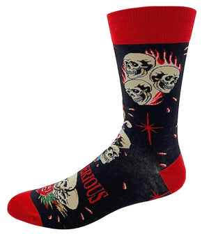 FABDAZ Brand Men’s SKULL Socks ‘DON’T KILL MY VIBE’ ‘DEAD SERIOUS’ - Novelty Socks for Less