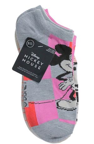 DISNEY Ladies MICKEY MOUSE 5 Pair Of No Show Socks - Novelty Socks for Less