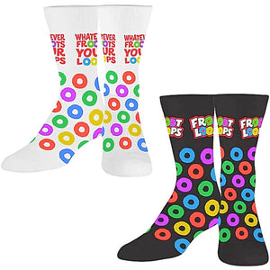 KELLOGGS FROOT LOOPS Unisex Socks ‘WHATEVER FROOTS YOUR LOOPS’ - Novelty Socks for Less