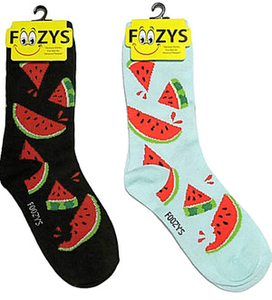 FOOZYS Brand Ladies WATERMELON SLICE 2 Pair Of Socks - Novelty Socks for Less