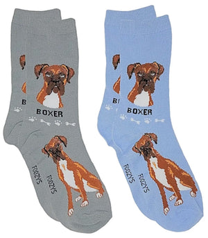 FOOZYS Ladies 2 Pair BOXER DOG Socks - Novelty Socks for Less