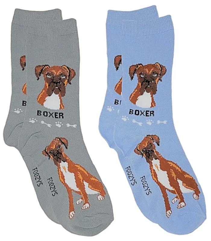 FOOZYS Brand Ladies 2 Pair Of BOXER DOG Socks