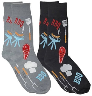 FOOZYS Brand Men’s 2 Pair Of BARBECUE Socks BBQ - Novelty Socks for Less