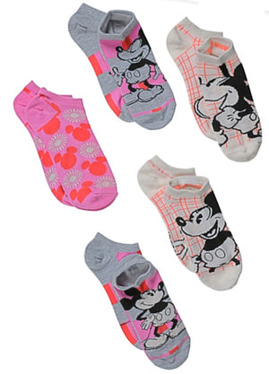 DISNEY Ladies MICKEY MOUSE 5 Pair Of No Show Socks - Novelty Socks for Less