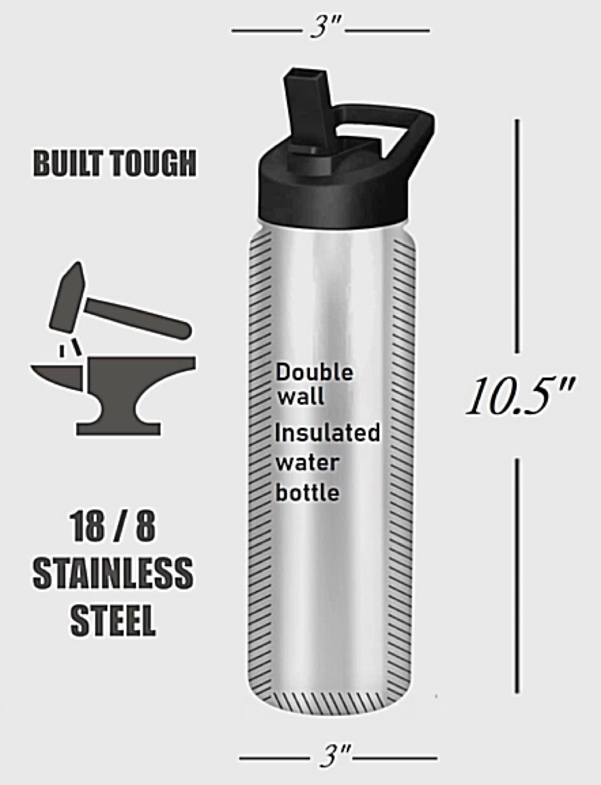 24oz Stainless Steel Insulated Drink Bottle