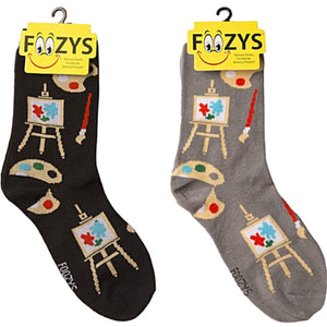 FOOZYS Ladies 2 Pair ARTIST/EASEL Socks - Novelty Socks for Less