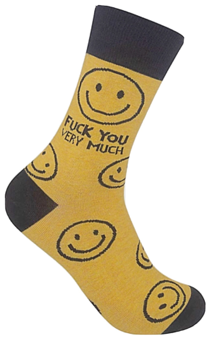 FUNATIC Brand Unisex FUCK YOU VERY MUCH Socks With SMILEY FACES