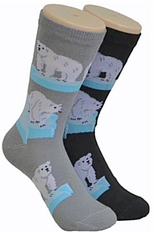 FOOZYS BRAND Ladies 2 Pair POLAR BEARS Socks - Novelty Socks for Less