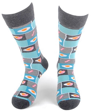 PARQUET BRAND Men’s BACON & EGGS Socks - Novelty Socks for Less