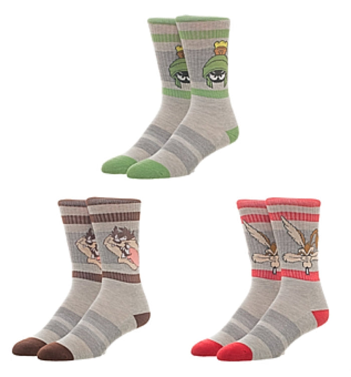 LOONEY TUNES Men’s 3 Pair Of Socks WILE E. COYOTE, MARVIN THE MARTIAN & TAZ