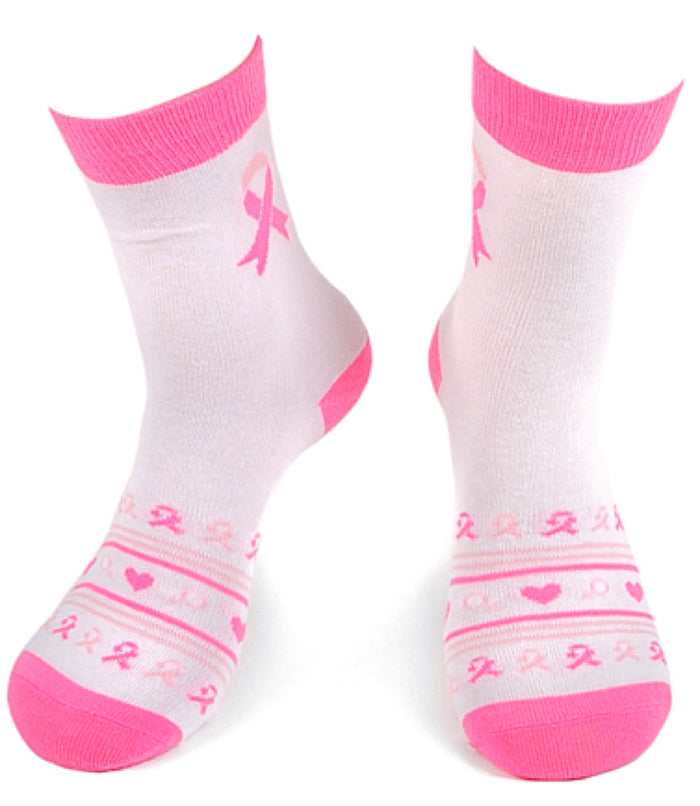PARQUET Brand Ladies BREAST CANCER Socks PINK RIBBON & HEARTS