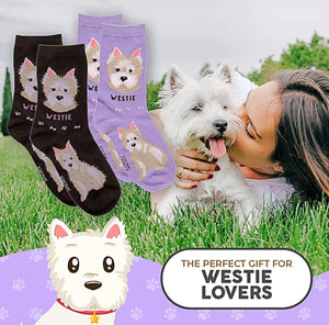 FOOZYS Brand Ladies WESTIE DOG 2 Pair Socks - Novelty Socks for Less