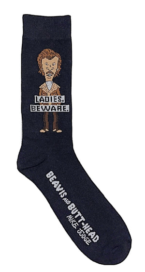 BEAVIS & BUTT-HEAD Men’s Socks ‘LADIES BEWARE.' - Novelty Socks for Less