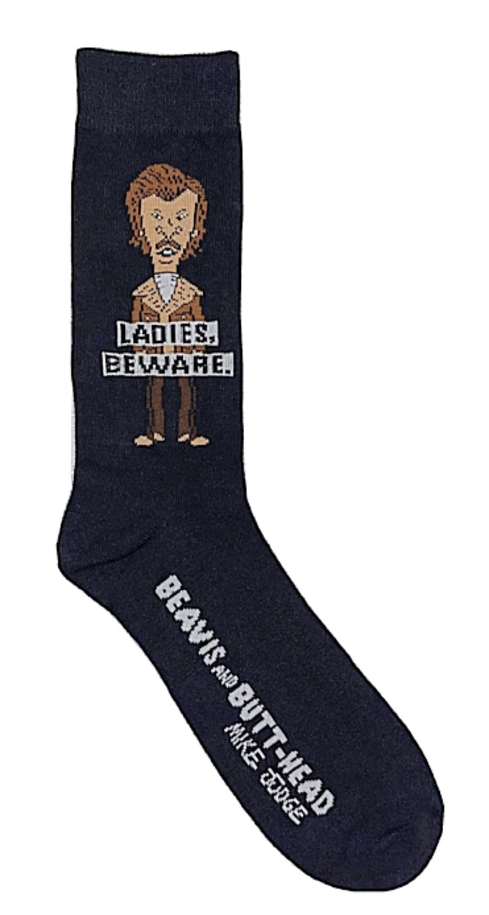 BEAVIS & BUTT-HEAD Men’s Socks ‘LADIES BEWARE.'