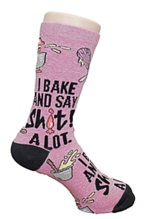 OOOH YEAH Brand Ladies ‘LET’S BAKE SHIT’ Socks - Novelty Socks for Less