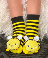 BOOGIE TOES Baby Unisex BUMBLE BEE Rattle GRIPPER BOTTOM Socks - Novelty Socks for Less