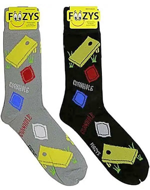 FOOZYS Men’s 2 Pair CORNHOLE Socks - Novelty Socks for Less