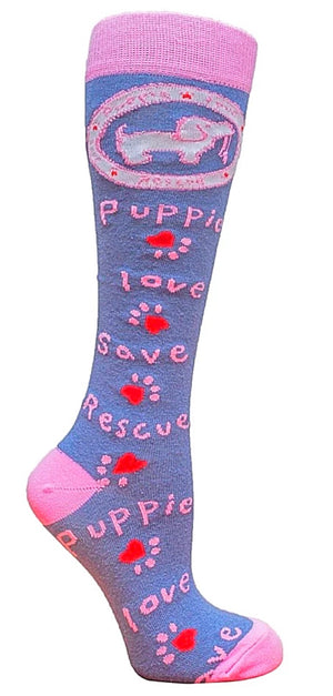 PUPPIE LOVE BY SOCKS N SOCKS Brand Adult Knee High Socks - Novelty Socks for Less