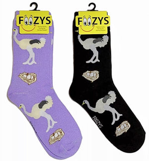 FOOZYS Ladies 2 Pair OSTRICH & EGG NEST Socks - Novelty Socks for Less