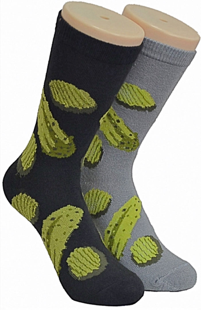 FOOZYS Brand Men’s 2 Pair Of PICKLES Socks PICKLES ALL OVER