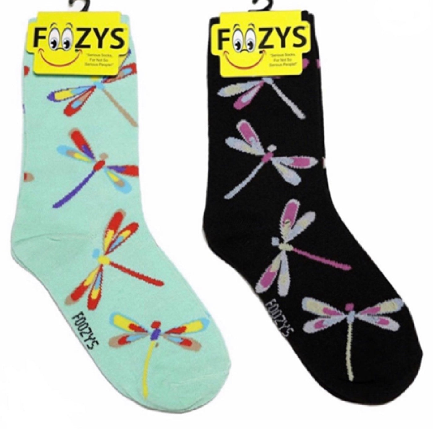 FOOZYS BRAND Ladies 2 Pair Of DRAGONFLY Socks DRAGONFLIES ALL OVER