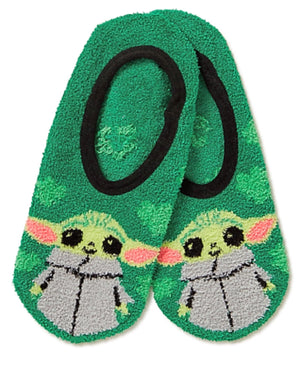 DISNEY BABY YODA Ladies St. Patricks Day Gripper Bottom Liner Socks - Novelty Socks for Less