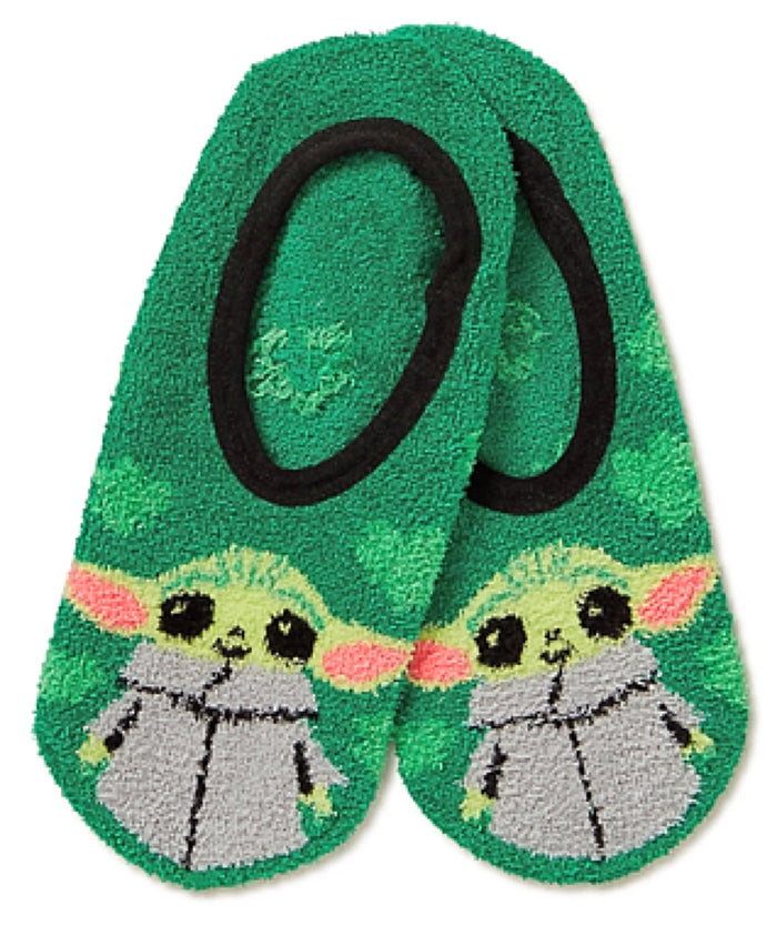 DISNEY BABY YODA Ladies St. Patricks Day Gripper Bottom Liner Socks
