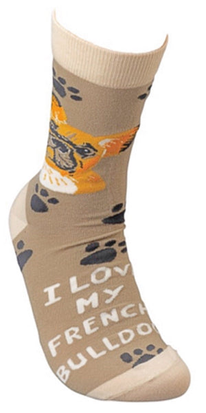 PRIMITIVES BY KATHY UNISEX ‘I LOVE MY FRENCH BULLDOG’ Socks - Novelty Socks for Less