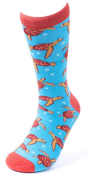 PARQUET Brand Men’s SEA TURTLES Socks - Novelty Socks for Less