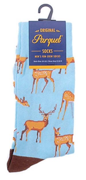 PARQUET Brand Men’s DEER Socks BUCK & DOE - Novelty Socks for Less