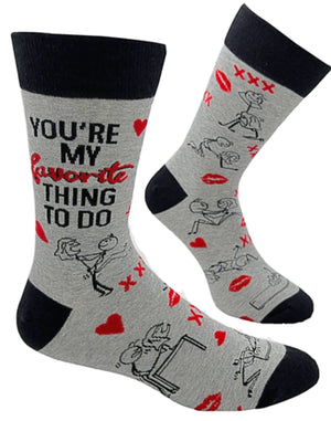 FABDAZ Brand Men’s SEXY Socks ‘YOU’RE MY FAVORITE THING TO DO’ - Novelty Socks for Less
