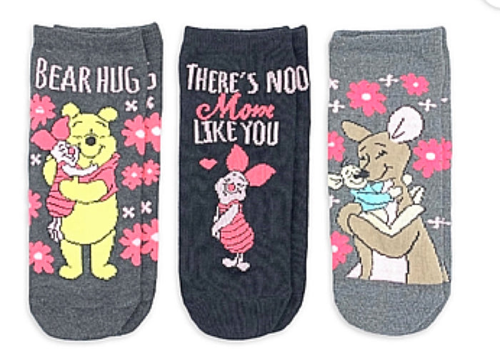 DISNEY WINNIE THE POOH Ladies 3 Pair Of MOTHERS DAY No Show Socks ‘THERE’S NO MOM LIKE YOU’
